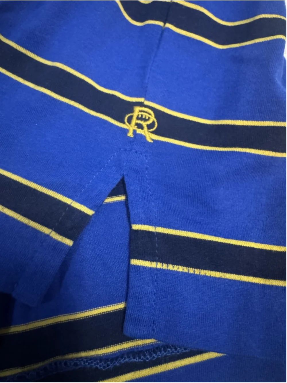 Men’s Ralph Lauren Rugby Striped Short Sleeve Polo Shirt Blue Size XL